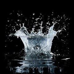 Aufkleber - A splash of water isolated on a black background