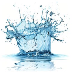 Aufkleber - Splashes of clean, fresh water on a white background, isolated