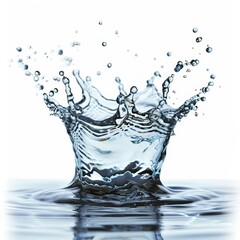 Aufkleber - Water splash isolated on white background. Close up of a splash of water forming a flower shape.