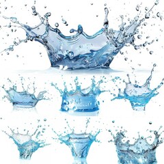 Aufkleber - Isolated on a white background, this collection contains high resolution water splashes