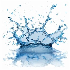 Aufkleber - White background with blue water splashes