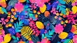 Modern colorful abstract tropical berry pattern
