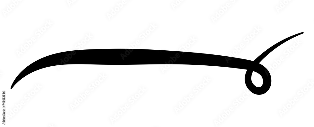 Typographic swash and swooshes tails. Underlined text swoops tails ...