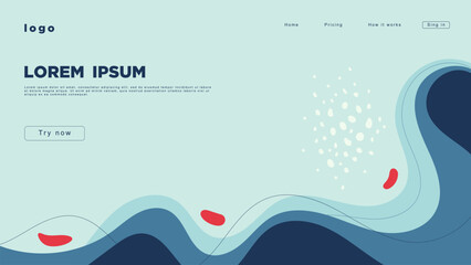 Abstract, creative, underwater background with bubbles for web design, banners, etc.