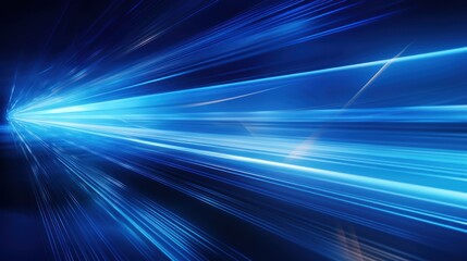 Poster - Blue light streak, fiber optic, speed line, 