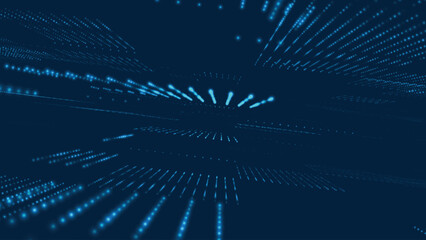 Poster - Abstract digital background. Data flow information. Digital communication concept. Science technology background. Big data visualization. 3D Vector illustration.
