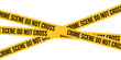 Crime scene tape. Criminal illustration on transparent background. Orange warning barrier tape. 