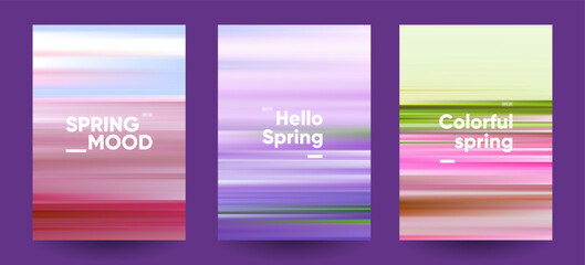 Poster - spring backgrounds set. creative gradients in spring colors.