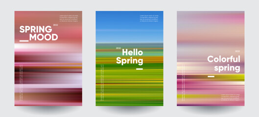 Poster - spring backgrounds set. creative gradients in spring colors.