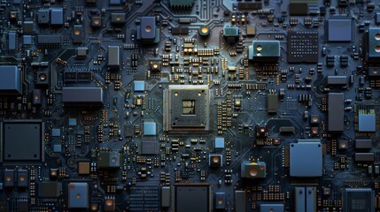 Poster -  Microchip with Circuit Board, 