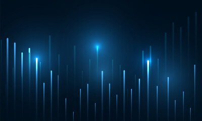 dark blue abstract technology background with business candle stick graph chart of stock market inve