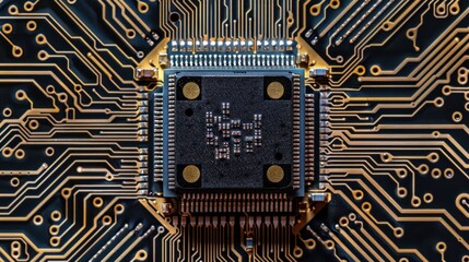 Poster -  Microchip with Circuit Board, 