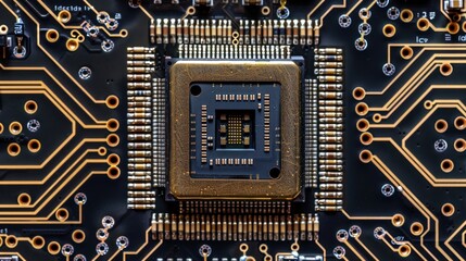 Poster -  Microchip with Circuit Board, 