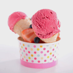 Sticker - ice cream cone with berries