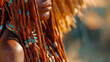 Detail of the hair of an African woman from Namibia