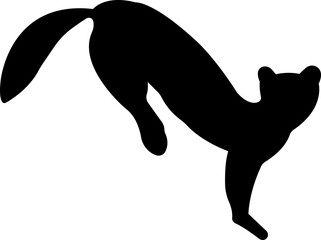 Wall Mural - Marten silhouettes. marten from animals element wildlife outline vector isolated on transparent background flat black icon marten sign, symbol for web and mobile