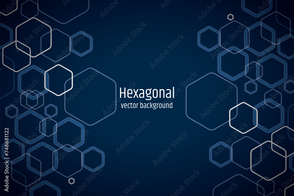 Vector hexagon technology background. Abstract hexagons background with ...