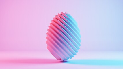 Aufkleber - 3D minimalist Easter egg design with a retro wave aesthetic, blending classic holiday elements with a modern twist