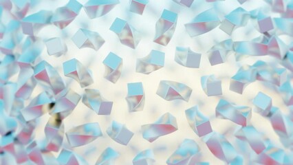 Poster - minimalist interpretation of interconnected blocks symbolizing blockchain