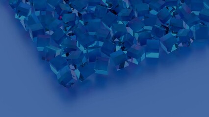 Poster - minimalist interpretation of interconnected blocks symbolizing blockchain