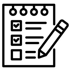 Canvas Print - Checklist icon. Report with pencil 