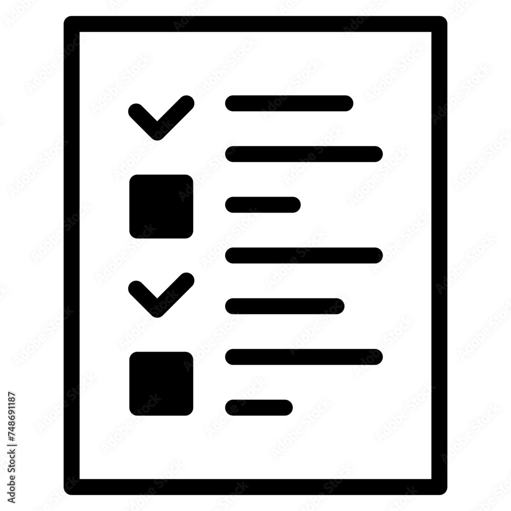 Document checklist icon Stock Vector | Adobe Stock