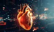 3d heart illustration with infographic, heat health concept