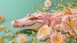 pink crocodile design.