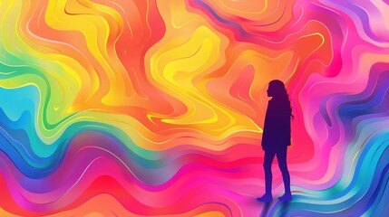 trippy neon designs on a vibrant psychedelic background, colorful liquid patterns for an intense visual journey