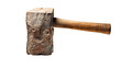 Detailed View of Wooden-Handled Hammer on transparent background
