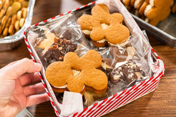 Wall Mural - Festive Christmas Tin Boxes Filled with Chocolate-Dipped Treats