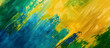 Abstract oil acrylic paint ink painted texture banner illustration - abstract background painting with blue, yellow and green colors. Messy paint strokes and smudges on wall background. 