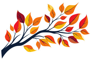 a tree branch with orange leaves