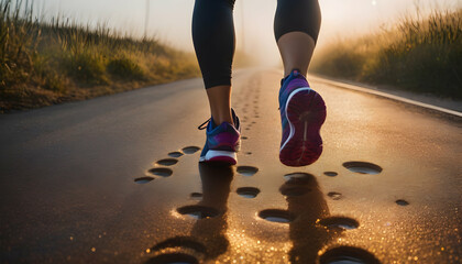 A person running on the road