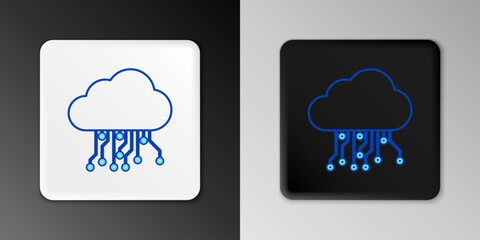 Poster - line internet of things icon isolated on grey background. cloud computing design concept. digital ne