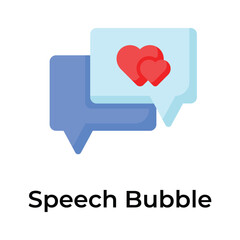 Wall Mural - Speech bubble having heart denoting flat concept icon of mothers day conversation