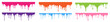 © Sunil - set of color paint drip. orange, blue, purple, green pink. vector design element
