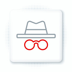 Poster - Line Incognito mode icon isolated on white background. Colorful outline concept. Vector