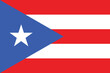 Close-up of blue, white and red national flag of country of Puerto Rico with white star. Illustration made March 1st, 2024, Zurich, Switzerland.