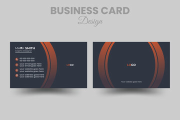 Double-sided creative business card template. landscape orientation. vertical layout. Vector illustration.