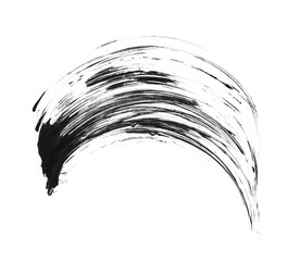 Poster - Smear of black mascara isolated on white, top view