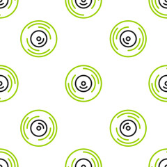 Poster - Line Vinyl disk icon isolated seamless pattern on white background. Vector