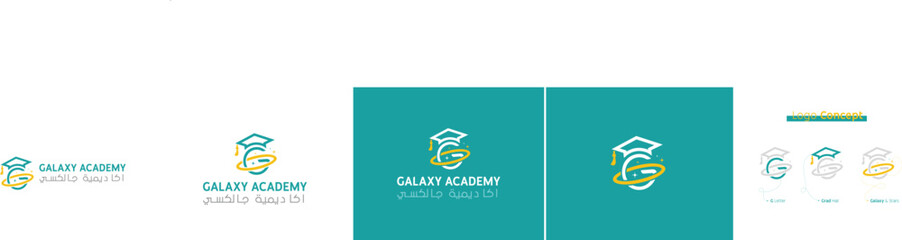 Wall Mural - Galaxy Academy Logo Design Concept