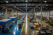 Production Industry Equipment At Manufacturing Buildings