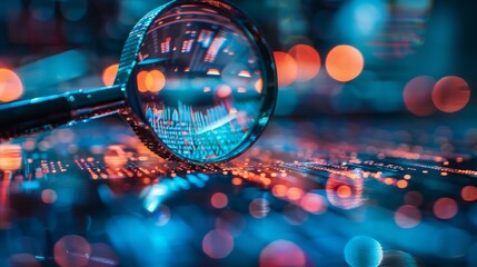 Poster - A magnifying glass over a smart contract, highlighting scrutiny.