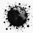 Black ink stain isolated on a white background