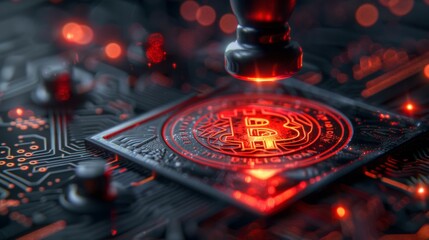Poster - a regulatory seal of approval being stamped on a digital currency platform.