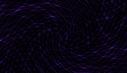 Dark space web with dew drops and intricate blue fractal lines, a mesmerizing illustration blending technology and nature in a captivating cosmic pattern