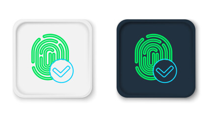 Poster - Line Fingerprint icon isolated on white background. ID app icon. Identification sign. Touch id. Colorful outline concept. Vector