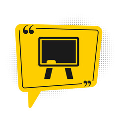 Poster - Black Chalkboard icon isolated on white background. School Blackboard sign. Yellow speech bubble symbol. Vector